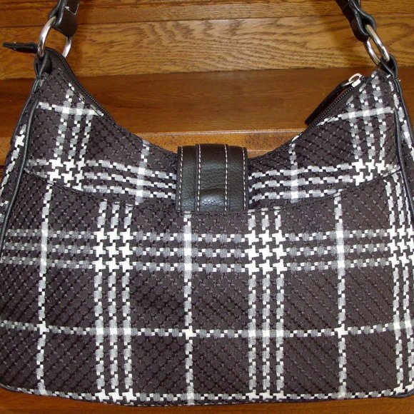 Croft & Barrow Hobo Style Bag, Brown & Cream Plaid, Excellent Condition! - Picture 3 of 7